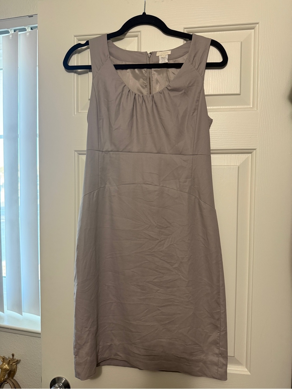 J. Crew Sleeveless Light Gray Sheath Dress